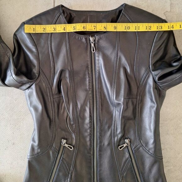 Akris Punto Black  Leather Moto Jacket size 2 - Picture 9 of 9